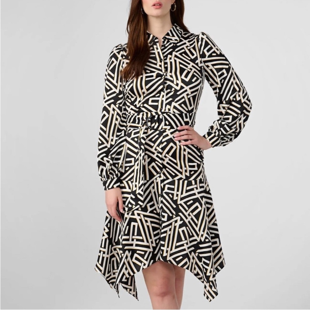 Karl Lagerfeld Printed Handkerchief Hem Dress NWT